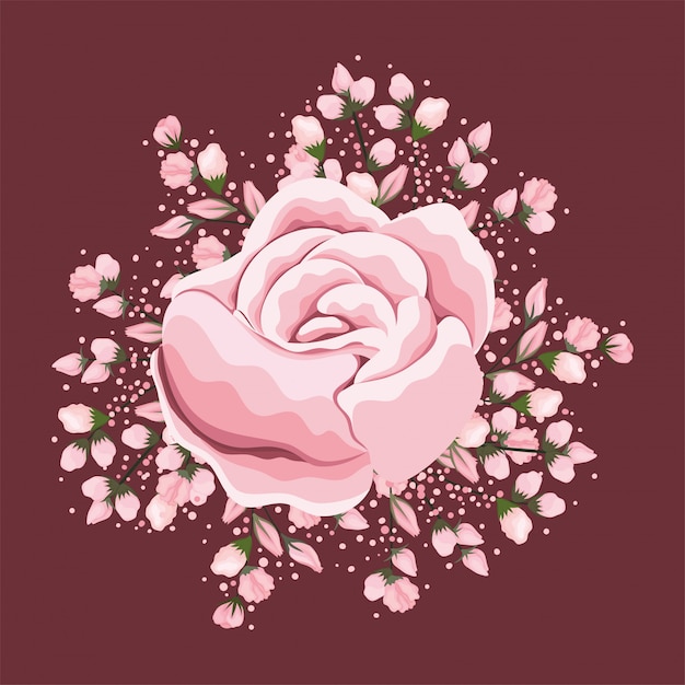 Vector wit roze bloem schilderij ontwerp, natuurlijke bloemen natuur plant ornament tuindecoratie en plantkunde thema illustratie