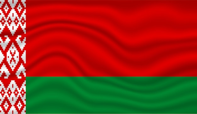 Wit-Rusland nationale vlag vector ontwerp of Wit-Rusland vlag 3D zwaaien achtergrond vectorillustratie
