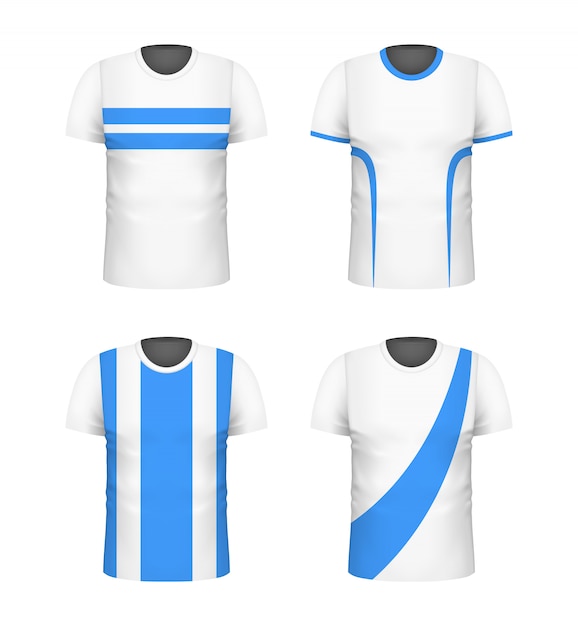 Wit t-shirt met blauwe print sjabloon set