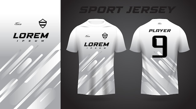 Wit t-shirt sport jersey ontwerp