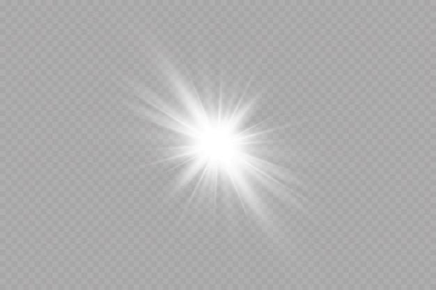 Wit transparant sterren lichteffect. Sterrenlichteffect, flare.
