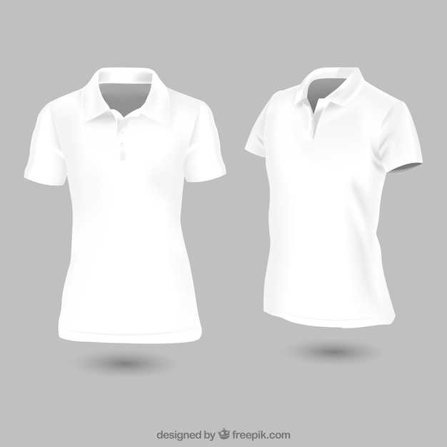 Wit vrouwen polo shirt sjabloon