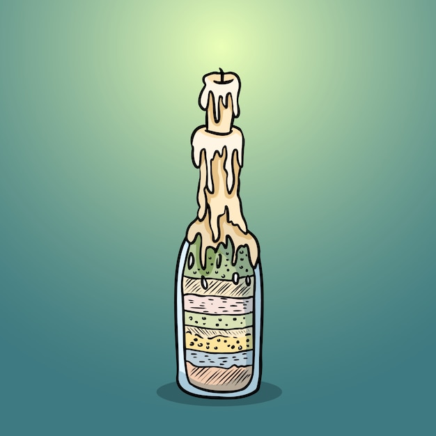 Witch bottle doodle image