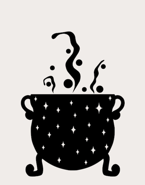 Vector witch bowl with stars