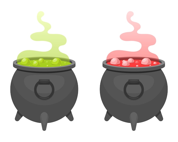 Witch cauldron  design illustration isolated on white background