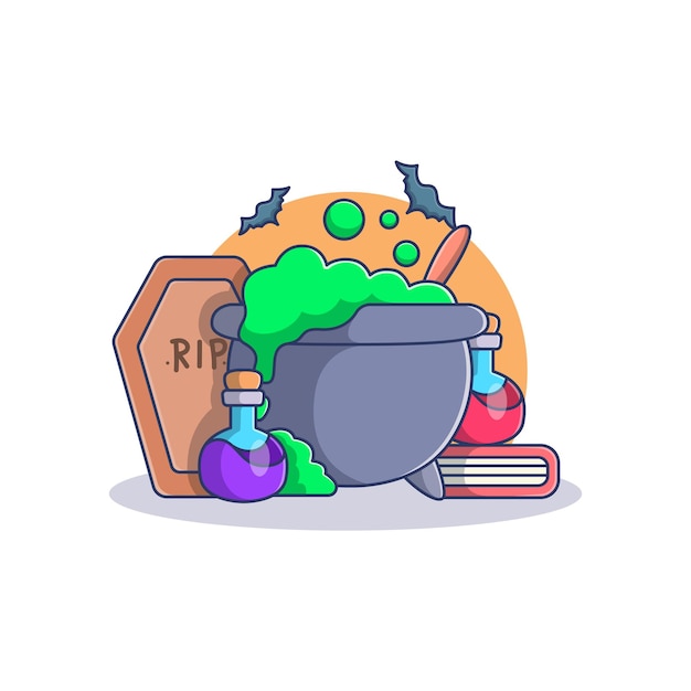 Witch Cauldron vector illustration