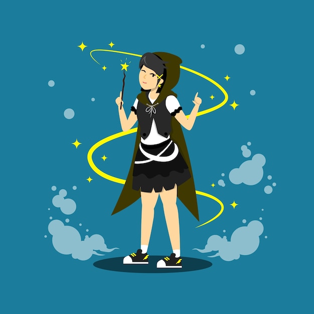 witch character in flat design