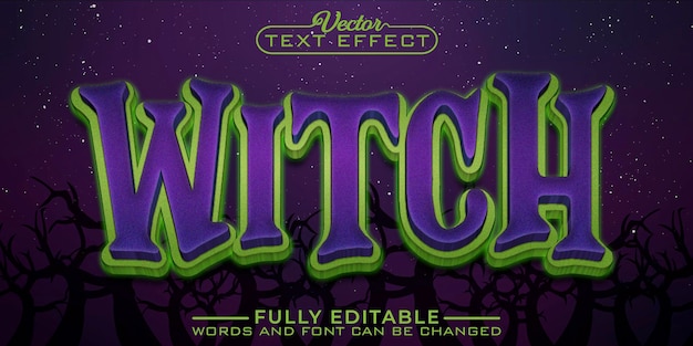 Witch editable text effect template