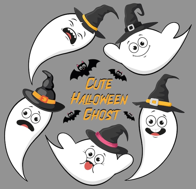 Иллюстрация призрака ведьмы для празднования Хэллоуина