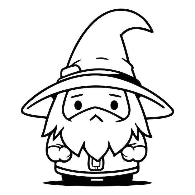 Vector witch gnome character cartoon style vector illustration halloween theme