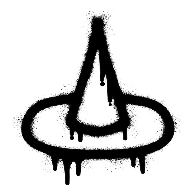 Witch hat icon graffiti with black spray paint