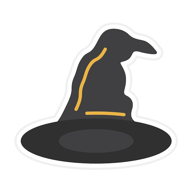 Вектор Икона векторной шляпы ведьмы может быть использована для набора икон хэллоуина