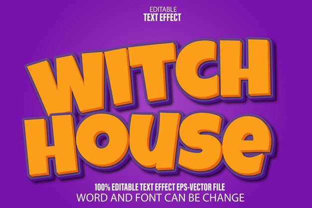 Witch house editable text effect cartoon style