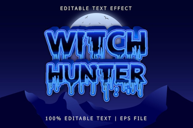 Witch Hunter bewerkbaar teksteffect 3-dimensionale reliëf moderne stijl