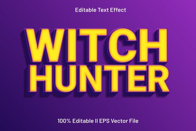 Witch hunter editable text effect 3d emboss gradient style