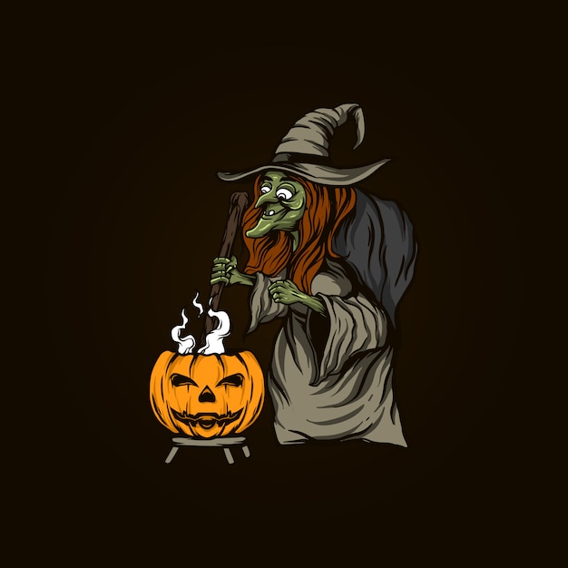 Illustrazione di strega halloween