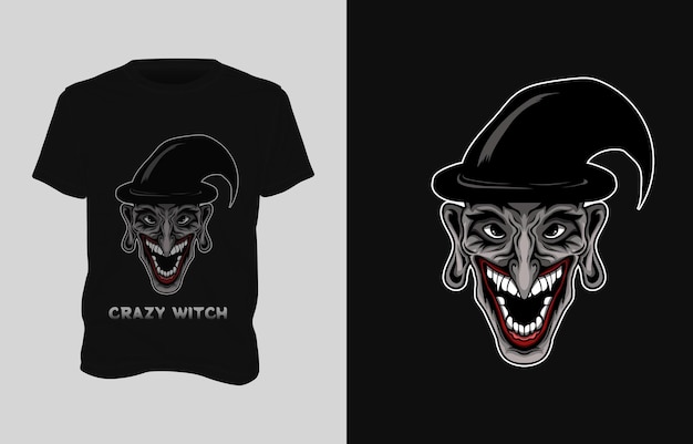 Witch illustration tshirt design