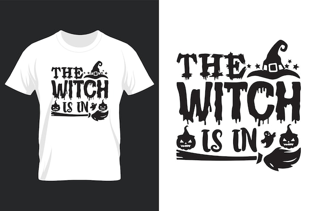 Vector the witch is in, halloween svg t shirt design