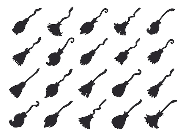 Witch magic broom for flying in the sky on halloween night broom for cleaning the house