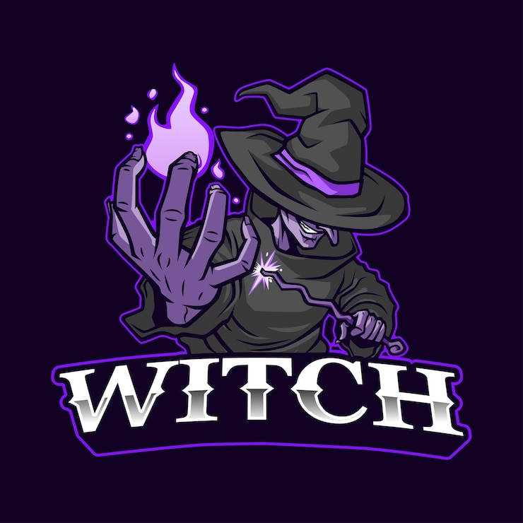 Vector the witch mascot logo illustration
