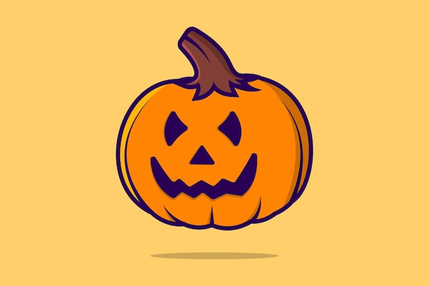 Witch pumpkin halloween vector icon illustration. Animal holiday icon design concept.