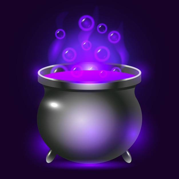 Witch's cauldron with potion