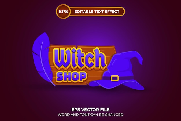 Witch shop logo witch shop editable text effect