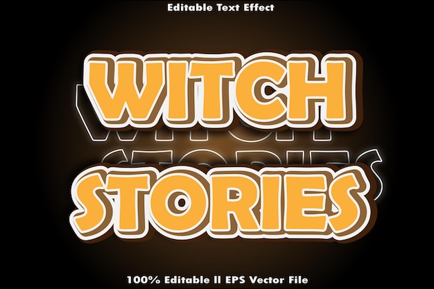 Vector witch stories editable text effect