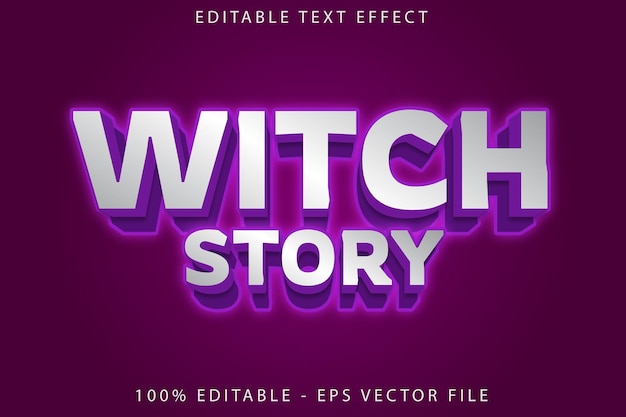 Witch Story Color Editable Text Effect Cartoon Style