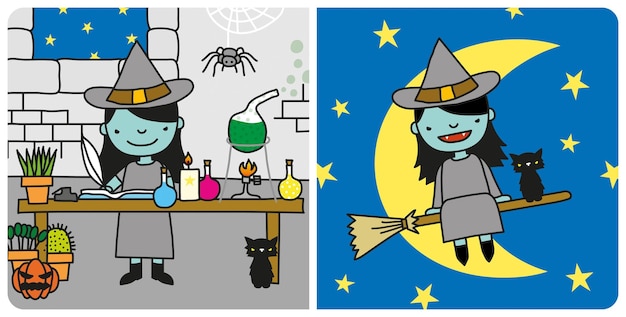 Witch vector illustrations