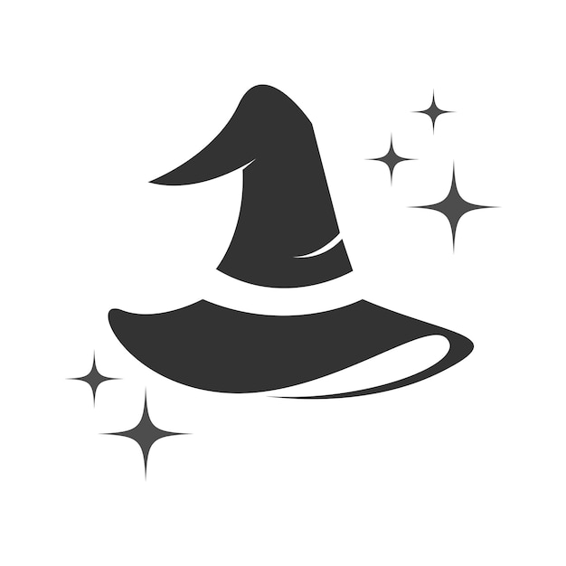 魔女ウィッチ ハット ロゴ アイコン デザイン