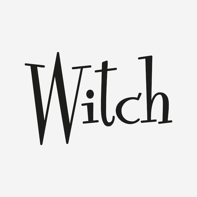 Vettore illustrazione vettoriale di witch word lettering