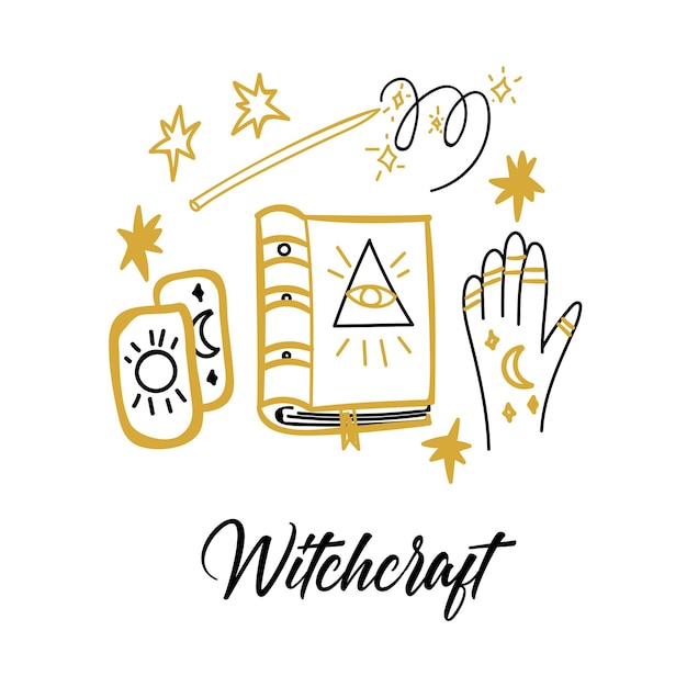 Witchcraft Doodle Postcard