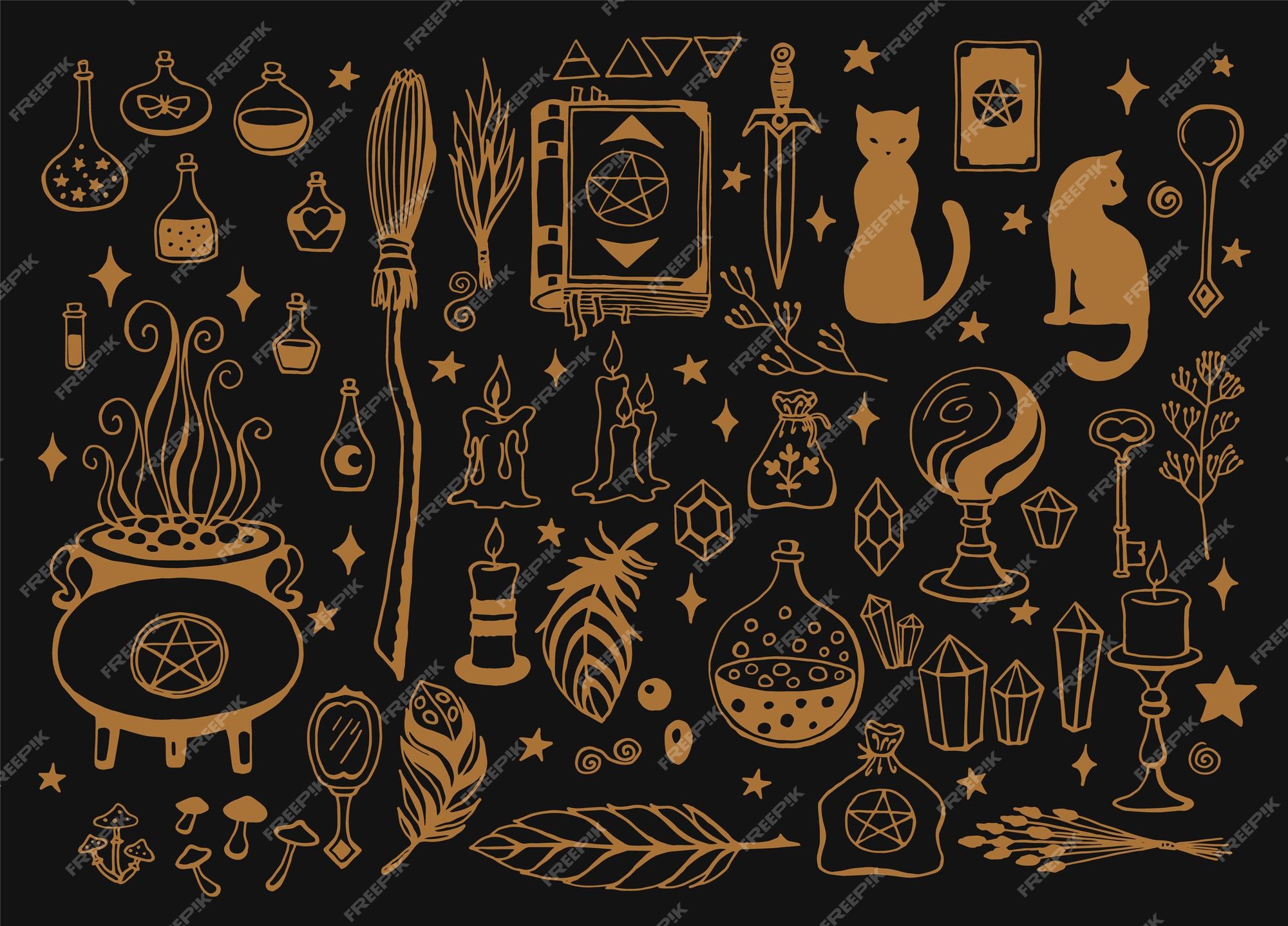 Premium Vector  Witchcraft magic background for witches and