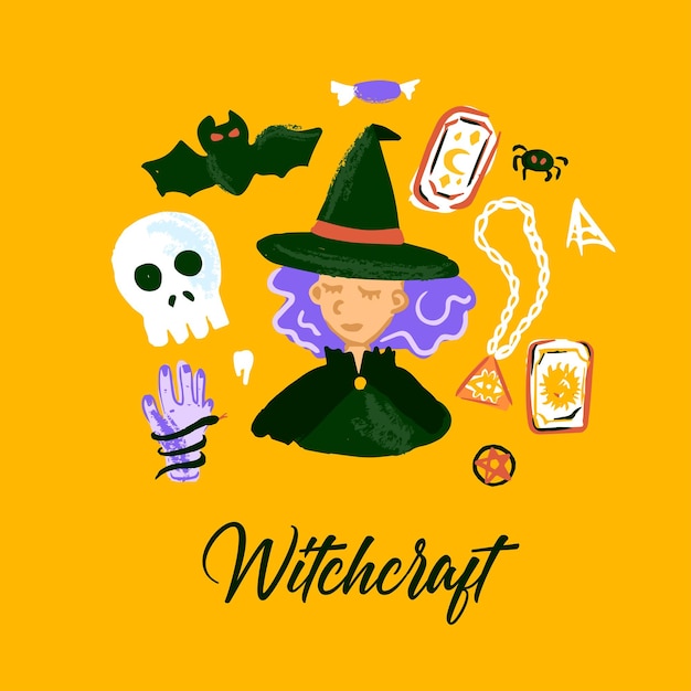 Witchcraft Sketch Postcard