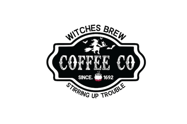 Witches brew coffee co crea problemi dal 1692 file vettoriale