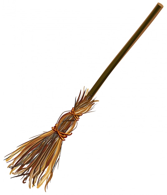 Witches broom stick. Old broom.