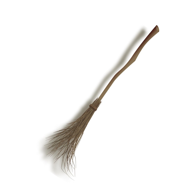 Vector witches broomstick for halloween holiday isolated on white background vector eps