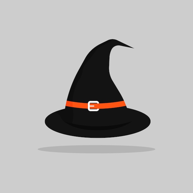 Icona del cappello delle streghe illustrazione vettoriale del modello di design piatto del simbolo di halloween