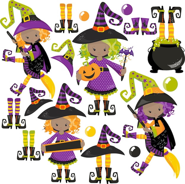 witches vector collection