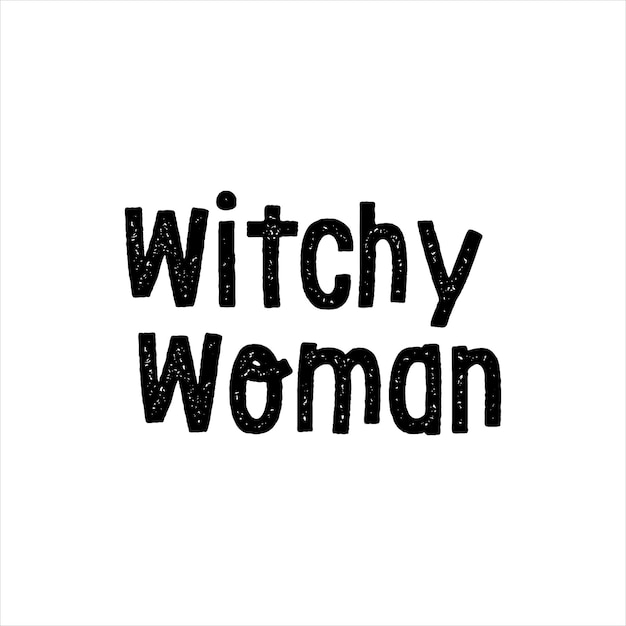 Witchy Vrouw van zwarte inkt op een witte achtergrond