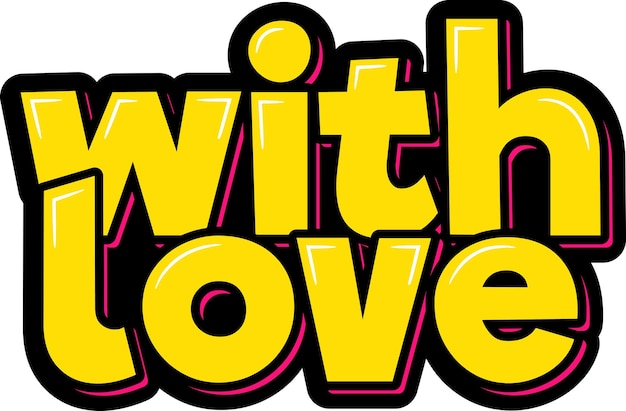 With Love Lettering Vector