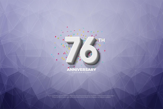 With a modern textured background for the 76th anniversary celebration banner