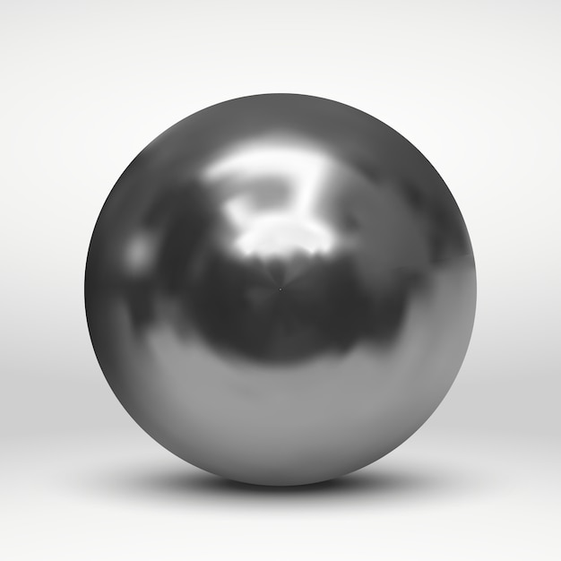 Vector with silver ball over white