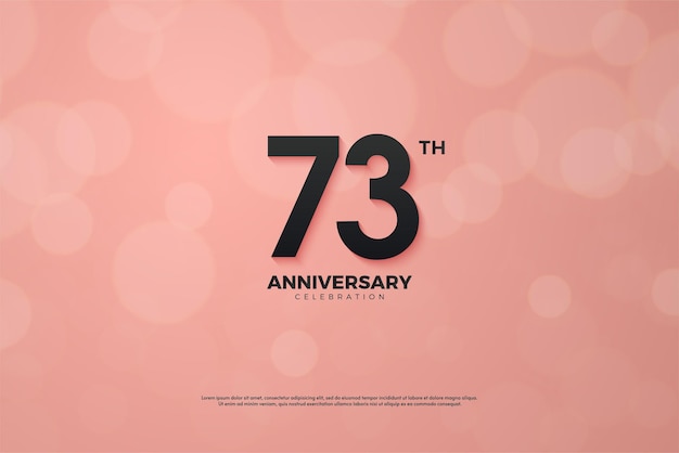 Vector with a very pretty pink background for 73rd anniversary celebration