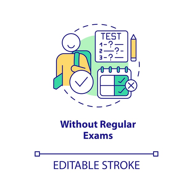 Without regular exams concept icon