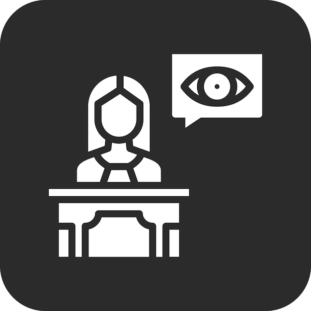 Witness vector icon illustration of crime and law iconset