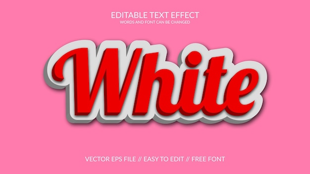 Witte 3D bewerkbare vectorteksteffectsjabloon