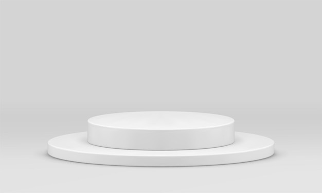 Witte 3D podium cilinder niveau trappen beste prijs arena wedstrijd evenement viering vector