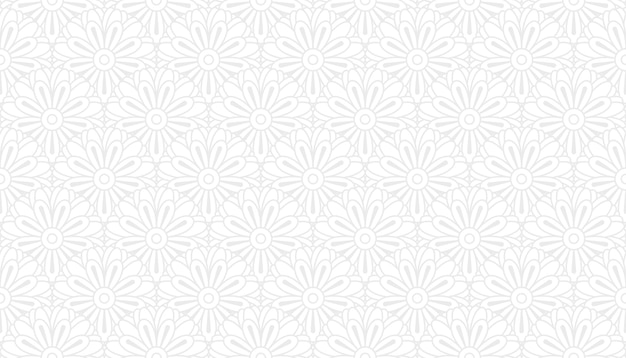 witte abstracte patroon achtergrond met bloemige stijl en naadloos concept